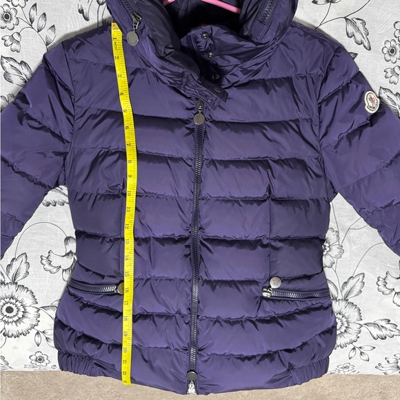 Authentic Moncler Purple Peplum Hooded Coat Women’s Size 2 - Picture 12 of 13